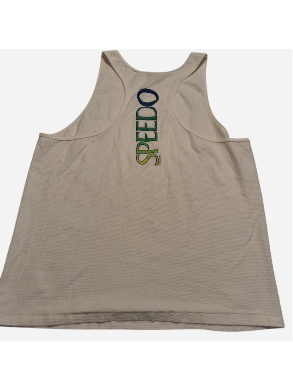 Speedo white cotton tank top vintage 'SPEEDO' logo Large